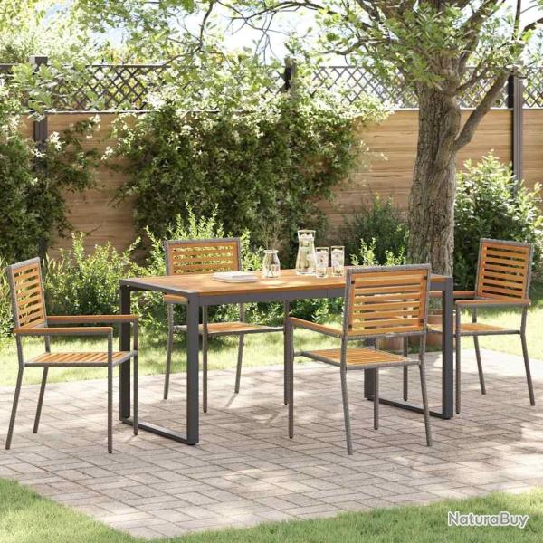 Ensemble de salle � manger pour jardin 5 pcs Gris et marron