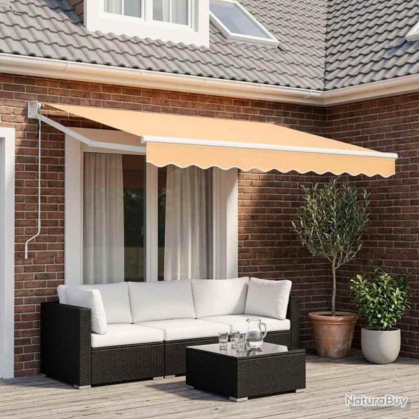 Auvent r�tractable Sable 3,5 x 2,5 m Polyester et m�tal