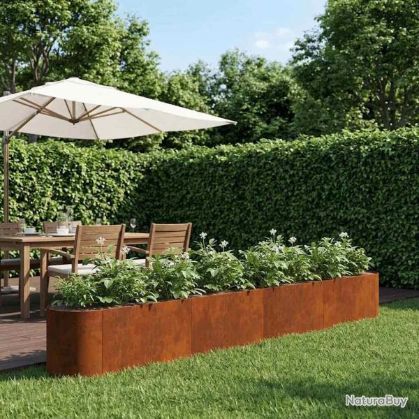 Jardin sur�lev� Acier patin� 360 x 40 x 40 cm