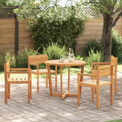 Ensemble de salle &agrave; manger de jardin 5 pcs en bois massif d'acacia