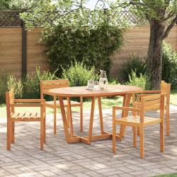 Ensemble de salle &agrave; manger de jardin 5 pcs en bois massif d'acacia