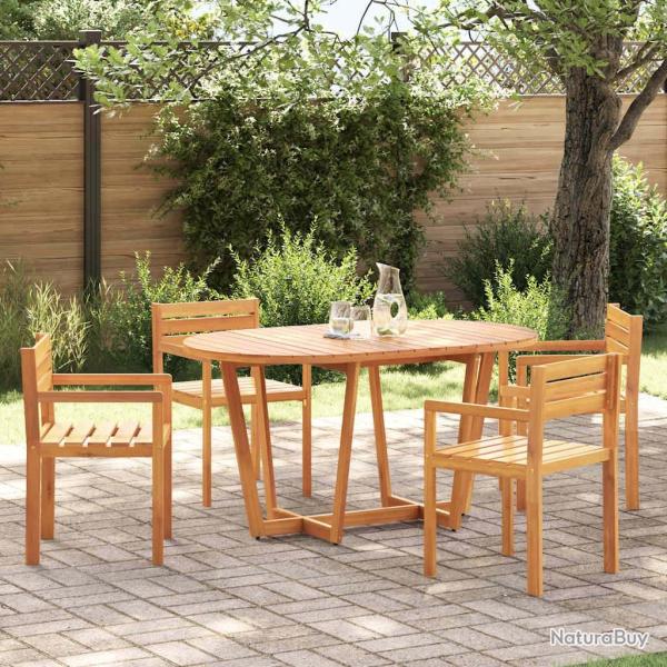 Ensemble de salle � manger de jardin 5 pcs en bois massif d'acacia