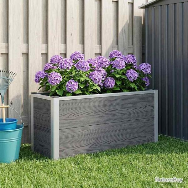 Jardini�re sur�lev�e Gris 100 x 30 x 42 cm WPC et Aluminium