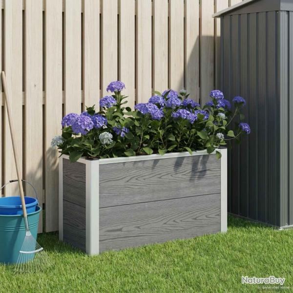 Jardini�re sur�lev�e Gris 75 x 30 x 42 cm WPC et Aluminium