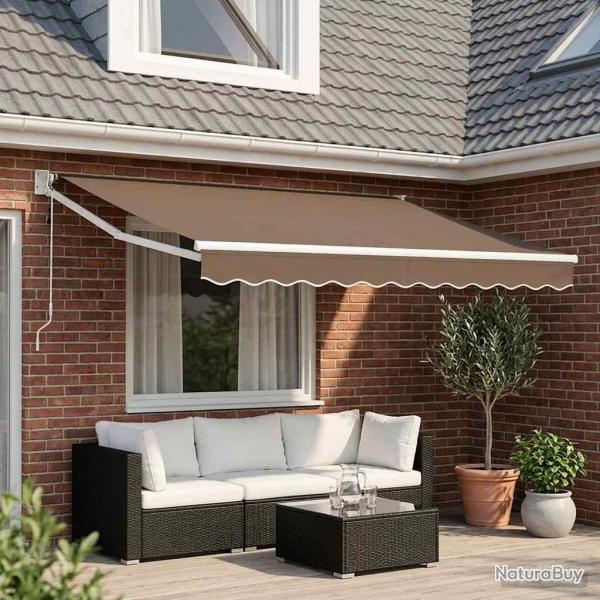 Auvent r�tractable Taupe 3,5 x 2,5 m Polyester et m�tal