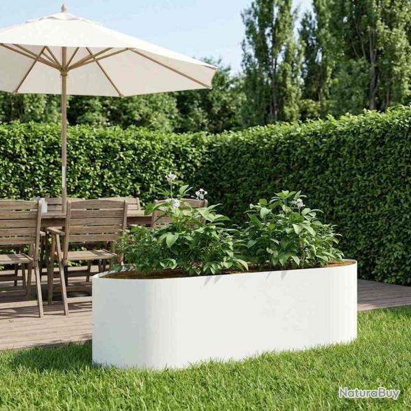 Jardin sur�lev� Blanc 140 x 40 x 40 cm Acier