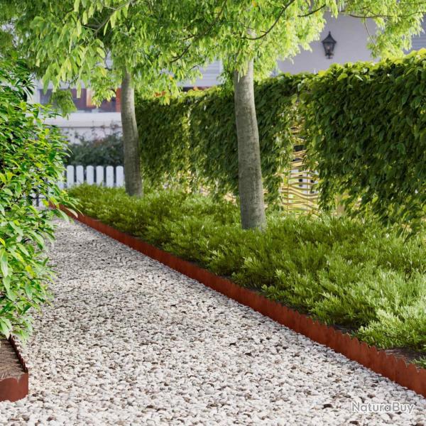 Bordure de Pelouse 50 pcs 103 x 15 cm Acier Rouill�