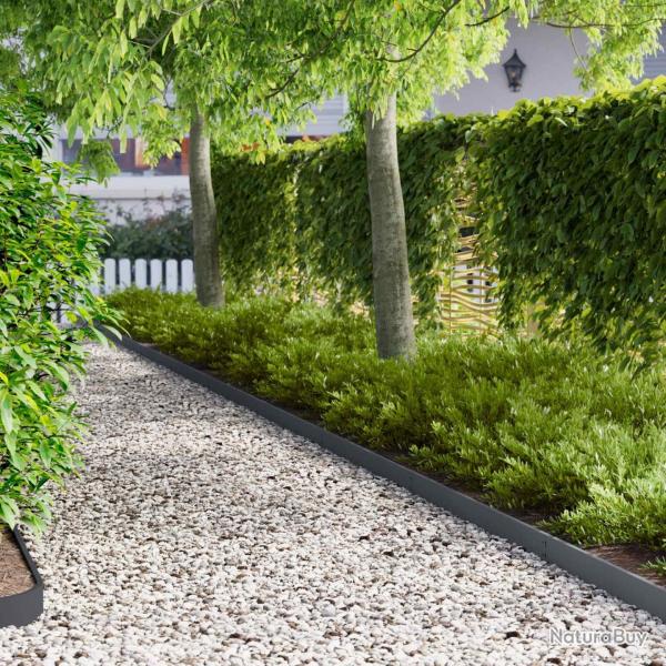 Bordure de Pelouse 50 pcs 103 x 10 cm Acier Anthracite