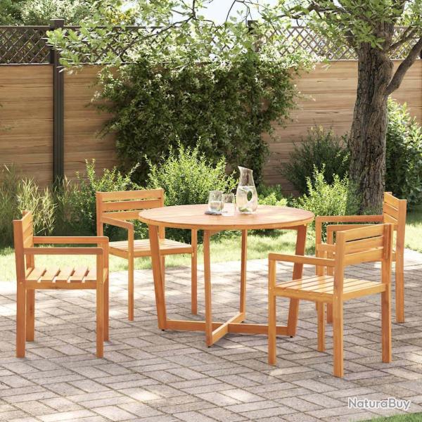 Ensemble de salle � manger de jardin 5 pcs en bois massif d'acacia