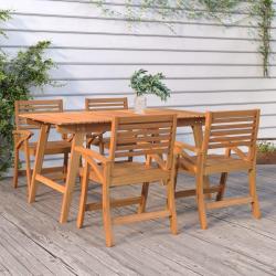 Chaises de jardin lot de 4 58x58x87 cm bois massif d'acacia
