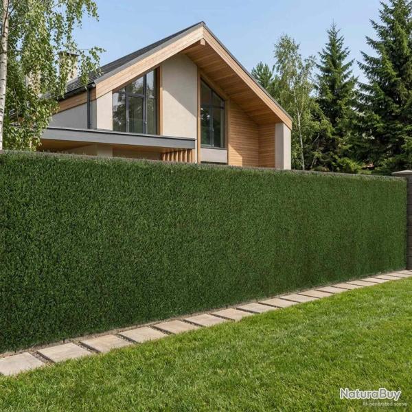 Cl�ture Artificielle Vert clair 1 x 5 m PVC et Acier