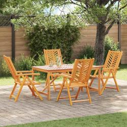 Ensemble de salle &agrave; manger pour jardin 5 pc Marron