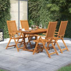 Ensemble &agrave; manger de jardin 5 pcs Bois d'acacia massif 120-170 cm