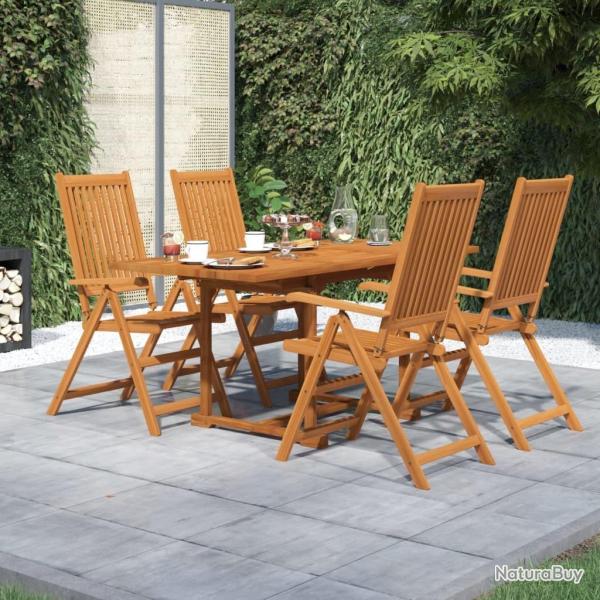 Ensemble � manger de jardin 5 pcs Bois d'acacia massif 120-170 cm
