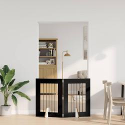 Porte de chien pliable avec supports 2 pcs Ch&ecirc;ne noir 120,5 cm