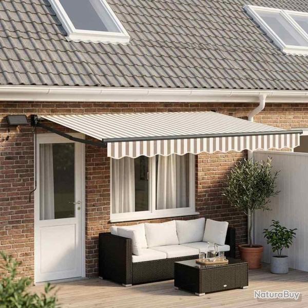 Store r�tractable manuel avec LEDs Gris clair et blanc