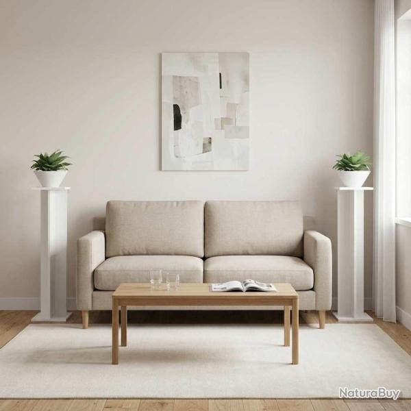 Support de Plante 2 pcs Blanc 25 x 25,5 x 100,5 cm
