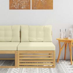 Sofa de milieu ext&eacute;rieur Bois d'Acacia Massif Blanc