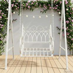 Banc Balan&ccedil;oire Acier 71 x 75 x 59 cm Blanc antique