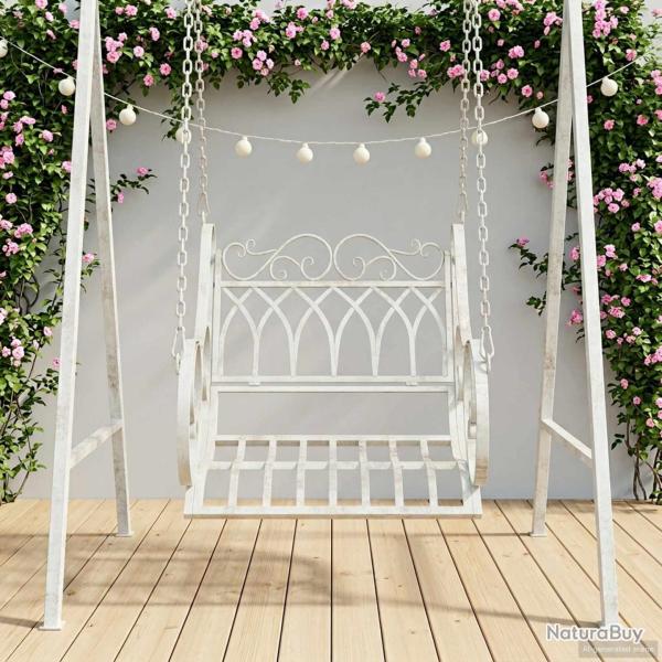 Banc Balan�oire Acier 71 x 75 x 59 cm Blanc antique