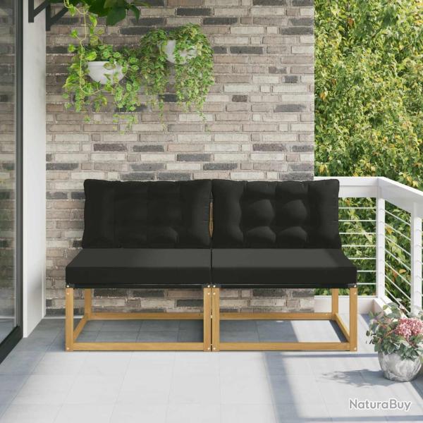 Sofa de milieu ext�rieur Bois d'acacia massif et Textil�ne