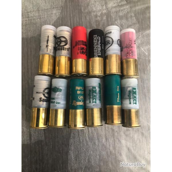 LIVRAISON OFFERTE  lotballes cal12/70 sauvestre ,winchester,  rottweil magnum,remington;wonders