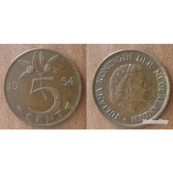 Pays Bas 5 Cent 1954 Piece Cents Florin Netherlands