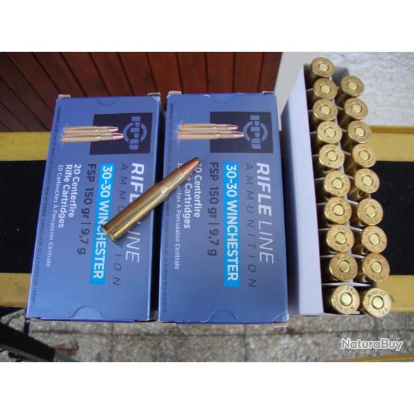2 Boites de Balles Manufactur�es calibre 30-30