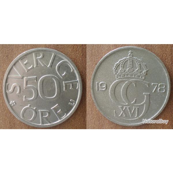 Suede 50 Ore 1978 Piece Couronne Kronor Sweden
