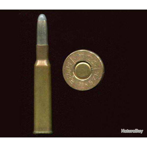 7 x 57 R Mauser - ancien marquage Allemand : DWM/M93B /7 x 57R/ - balle nickel pointe plomb