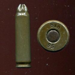 7.62 x 45 CZ - RARE cartouche &agrave; blanc - &eacute;tui acier ferm&eacute; en rosette 6 plis - marquage : bxn 56
