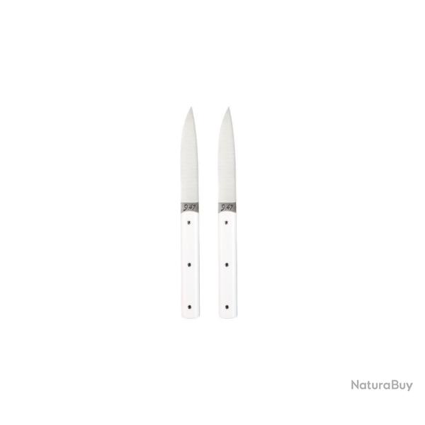 COUTEAU DE TABLE 9.47 PERCEVAL MANCHE POLYACETAL Blanc Lot de 2