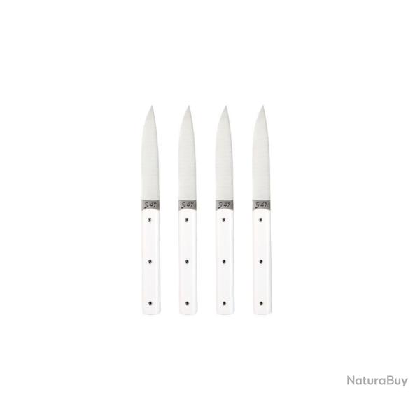 COUTEAU DE TABLE 9.47 PERCEVAL MANCHE POLYACETAL Blanc Boite de 4