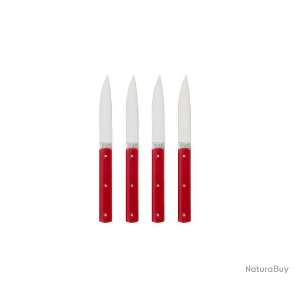 COUTEAU DE TABLE 9.47 PERCEVAL MANCHE POLYACETAL Rouge Boite de 4