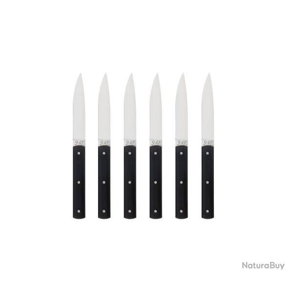 COUTEAU DE TABLE 9.47 PERCEVAL MANCHE POLYACETAL Noir Boite de 6