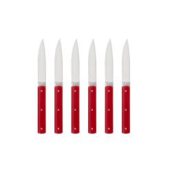 COUTEAU DE TABLE 9.47 PERCEVAL MANCHE POLYACETAL Rouge Boite de 6