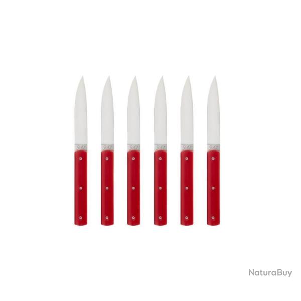 COUTEAU DE TABLE 9.47 PERCEVAL MANCHE POLYACETAL Rouge Boite de 6