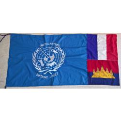 Drapeau ONU France-Cambodge