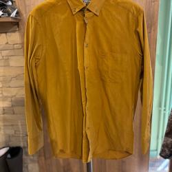 Destockage - Chemise  Bande Originale c&ocirc;tel&eacute; jaune moutarde