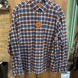 Destockage - Chemise Bande Originale marron/bleu &agrave; carreaux