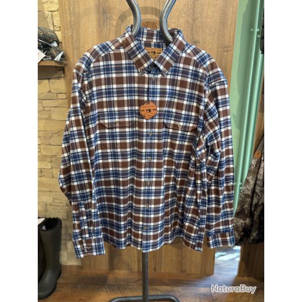 Destockage - Chemise Bande Originale marron/bleu � carreaux