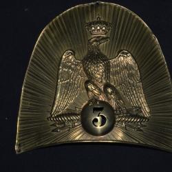 PLAQUE BONNET OURSON 3&deg; GRENADIER GARDE IMPERIALE-SECOND EMPIRE-NAPOLEON III-ITALIE-1870/1871
