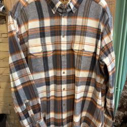 Destockage - Chemise Bande Orginale &agrave; carreaux gris/orange
