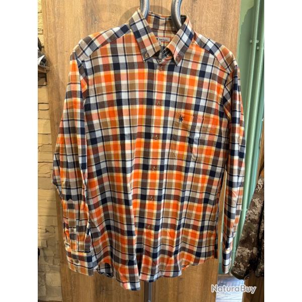 Destockage - Chemise Bande Originale � carreaux orange/bleu