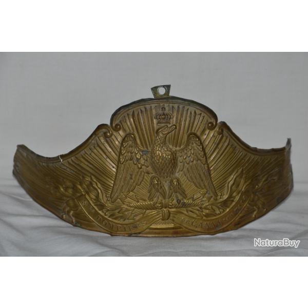 PLAQUE DE CASQUE POMPIERS Mle 1855 CANNY SUR MATZ (OISE)-SECOND EMPIRE-NAPOLEON III-GUERRE 1870/1871