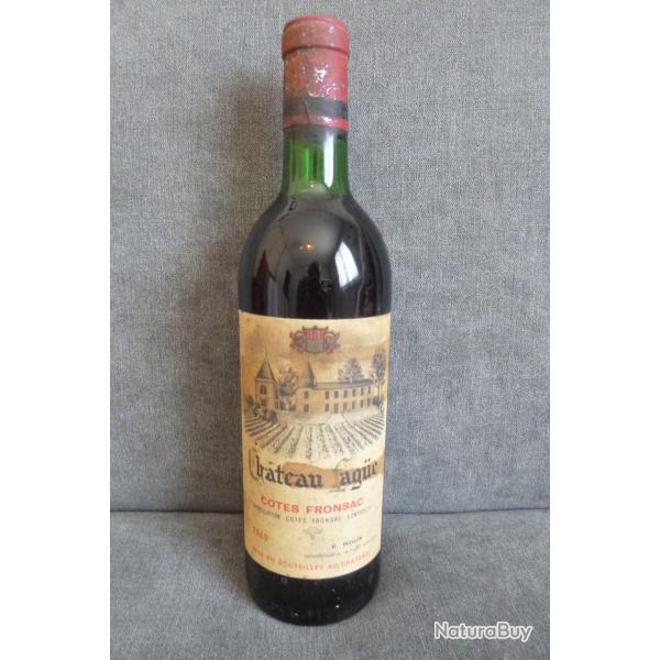 CHATEAU LAGUE 1969 Ch�teau lague,cotes fronsac 1969 (75cl)