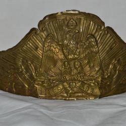 PLAQUE DE CASQUE POMPIERS Mle 1855 COMMUNE DE VER-SECOND EMPIRE-NAPOLEON III-GUERRE 1870/1871
