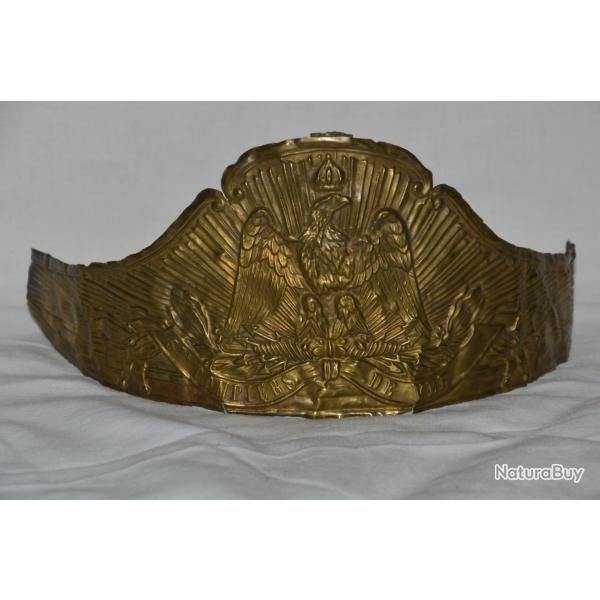 PLAQUE DE CASQUE POMPIERS Mle 1855 COMMUNE DE VER-SECOND EMPIRE-NAPOLEON III-GUERRE 1870/1871