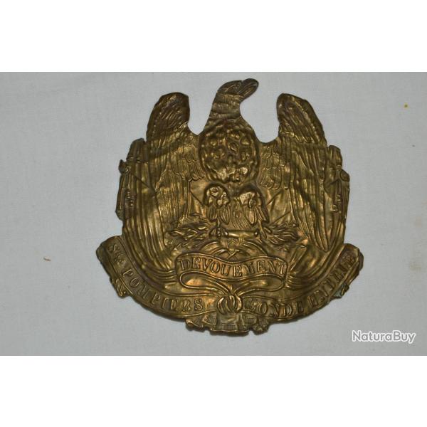 PLAQUE DE CASQUE POMPIERS Mle 1852 CONDE EN BRIE-SECOND EMPIRE-NAPOLEON III-GUERRE 1870/1871