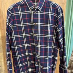 Destockage - Chemise Bande Originale &agrave; carreaux bleu/blanche
